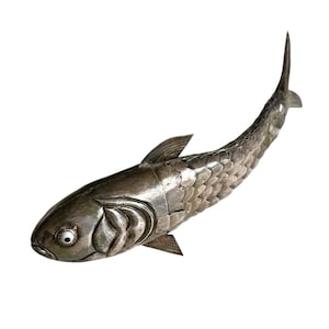 Vintage Sterling Silver Articulated Fish Figurine - 925 Silver Collectible