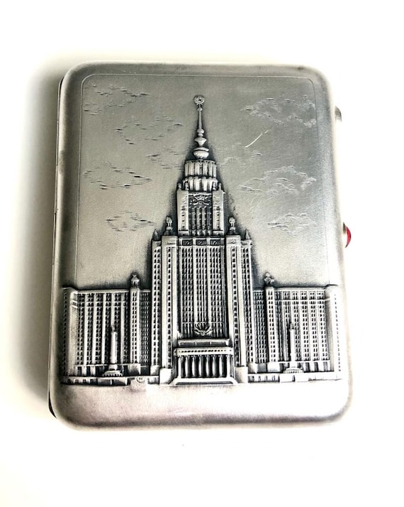 Russian Solid silver Cigarette case - .875 (84 Zo… - image 9