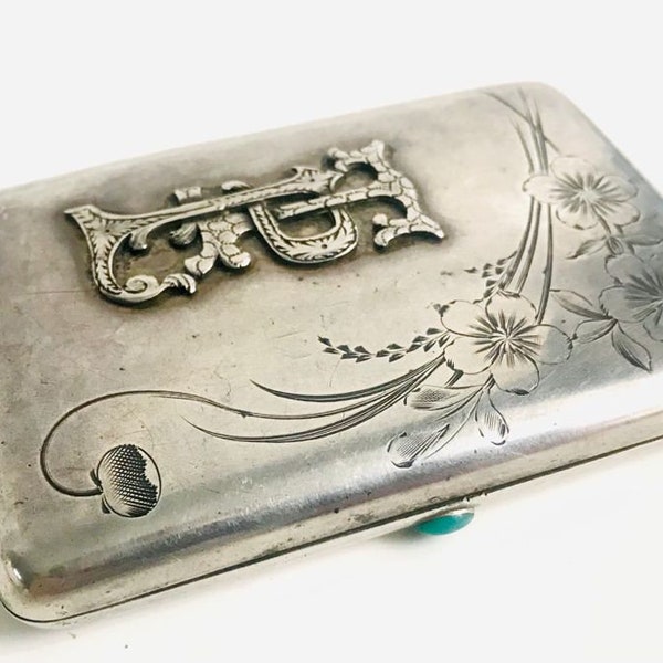 Russian Sterling Silver Cigarette case -.875 (84 Zolotniki) solid silver Russia