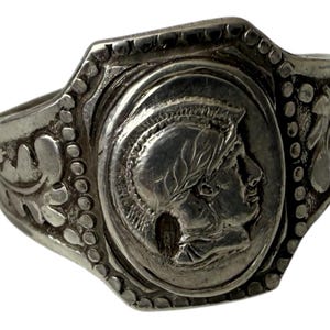 Sterling Silver Handmade Ring silver 875 mark military WW1 sniper unit label