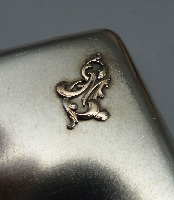 Solid silver antique cigarette case Herman Bank 8… - image 9