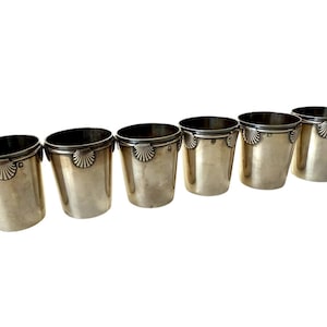 Vintage Schnaps Becher 6szt Sterling Silber Punzen - 130gr