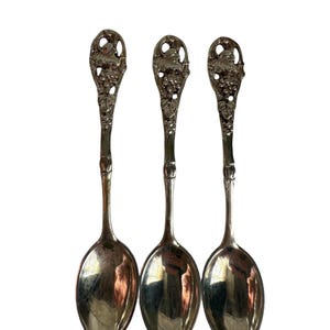 スプーンセット6本　ドイツ製　銀100g　KLEEBLATT ROSE 1959 Antique German Kleeblatt Rose 1959 Vintage Spoons and Forks