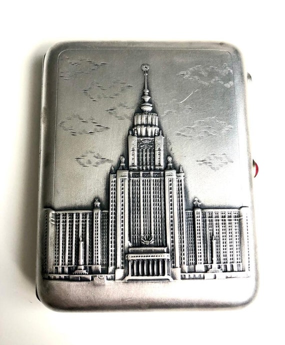Russian Solid silver Cigarette case - .875 (84 Zo… - image 2