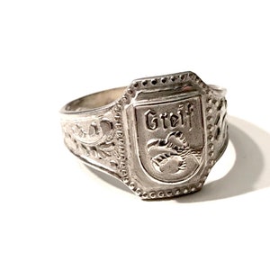 Sterling Silver Handmade Ring solid silver military WW1 sniper unit label Greif