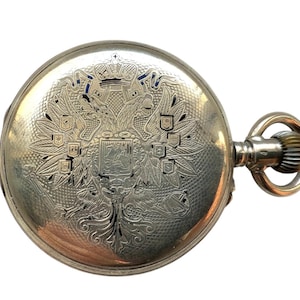 Russian Imperial Award pocket watch Pavel Bure Павел Буре Silver hunter case Big size Very Rare watch Nr4
