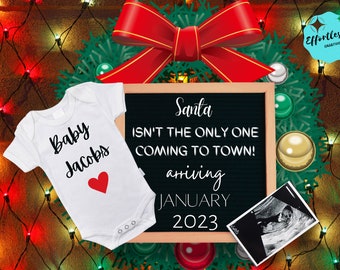 Christmas Lights Digital Pregnancy Announcement | Holidays | Great for Social Media | Pregnancy Announcement