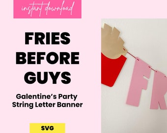 Pommes vor Jungs Banner SVG | Galentine's Day Party Dekoration (Digitaler Download)