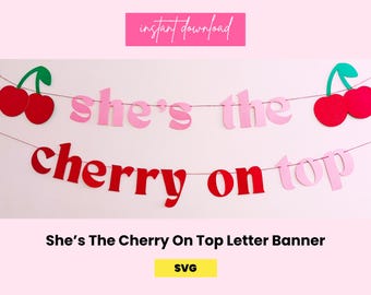 Kirsche auf Banner geschnitten Datei | 3D-Druck SVG (Digitaler Download)