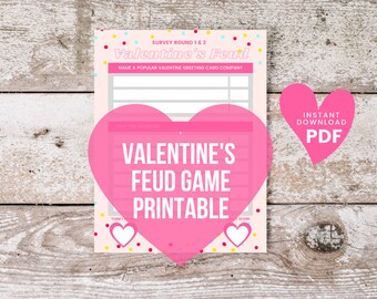 Valentinstag Fehde Spiel | Druckvorlage (Instant Download PDF)