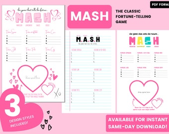 MASH Valentinstag Spiel | Printable Wahrsagerin (PDF Download)