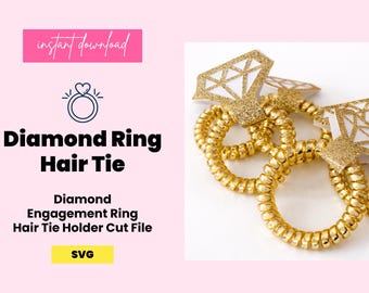 Diamant Ring Haargummi | Bachelorette, Brautdusche (SVG Digital Download)