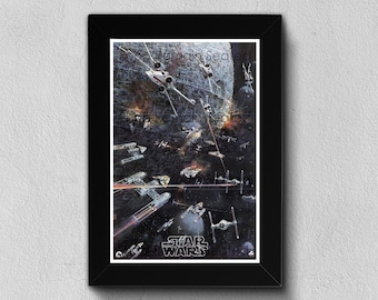 Star Wars Poster 1977 Death Star Battle | John Berkey Art | A New