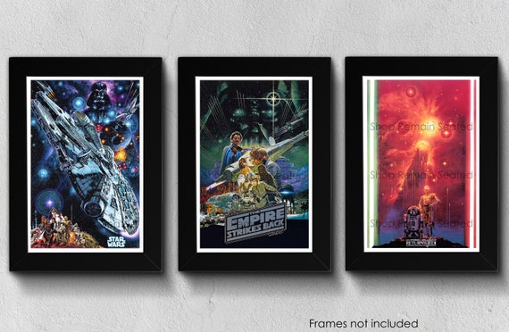 Star Wars Trilogy Poster Set | Vintage Ohrai Japanese Prints | A
