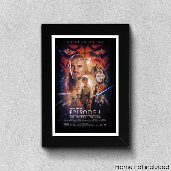 Star Wars Phantom Menace Poster | Episode I 1999 Print | Qui-gon