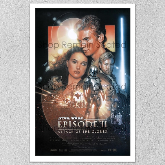 Star Wars Attack of the Clones Poster | Episode II 2002 Print