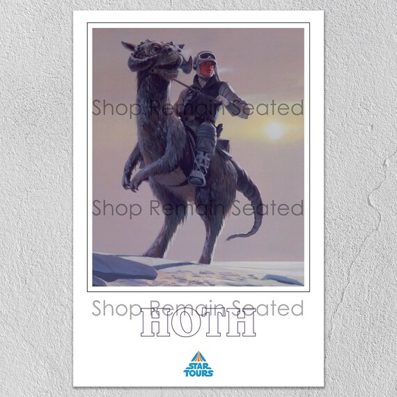 Star Tours Hoth Poster | Luke Skywalker on Tauntaun | Disney