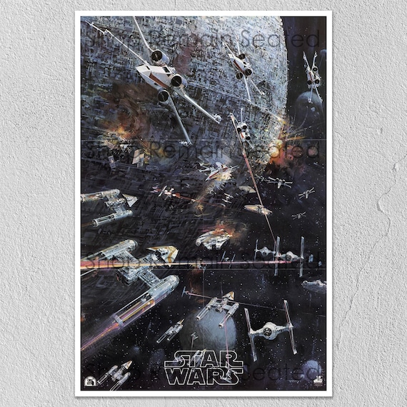 Star Wars Poster 1977 Death Star Battle | John Berkey Art | A New
