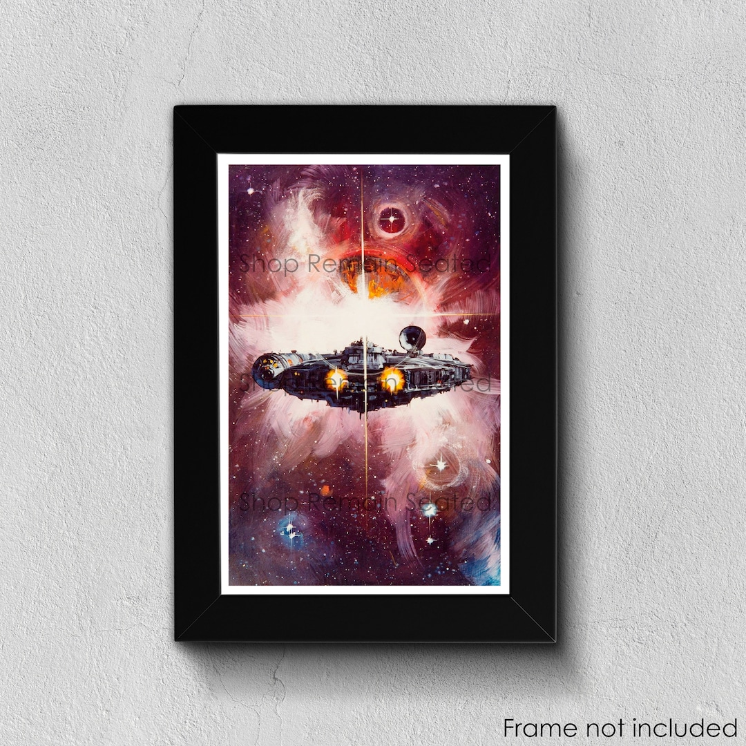Millennium Falcon Poster | Star Wars Vintage Japanese Ohrai Print