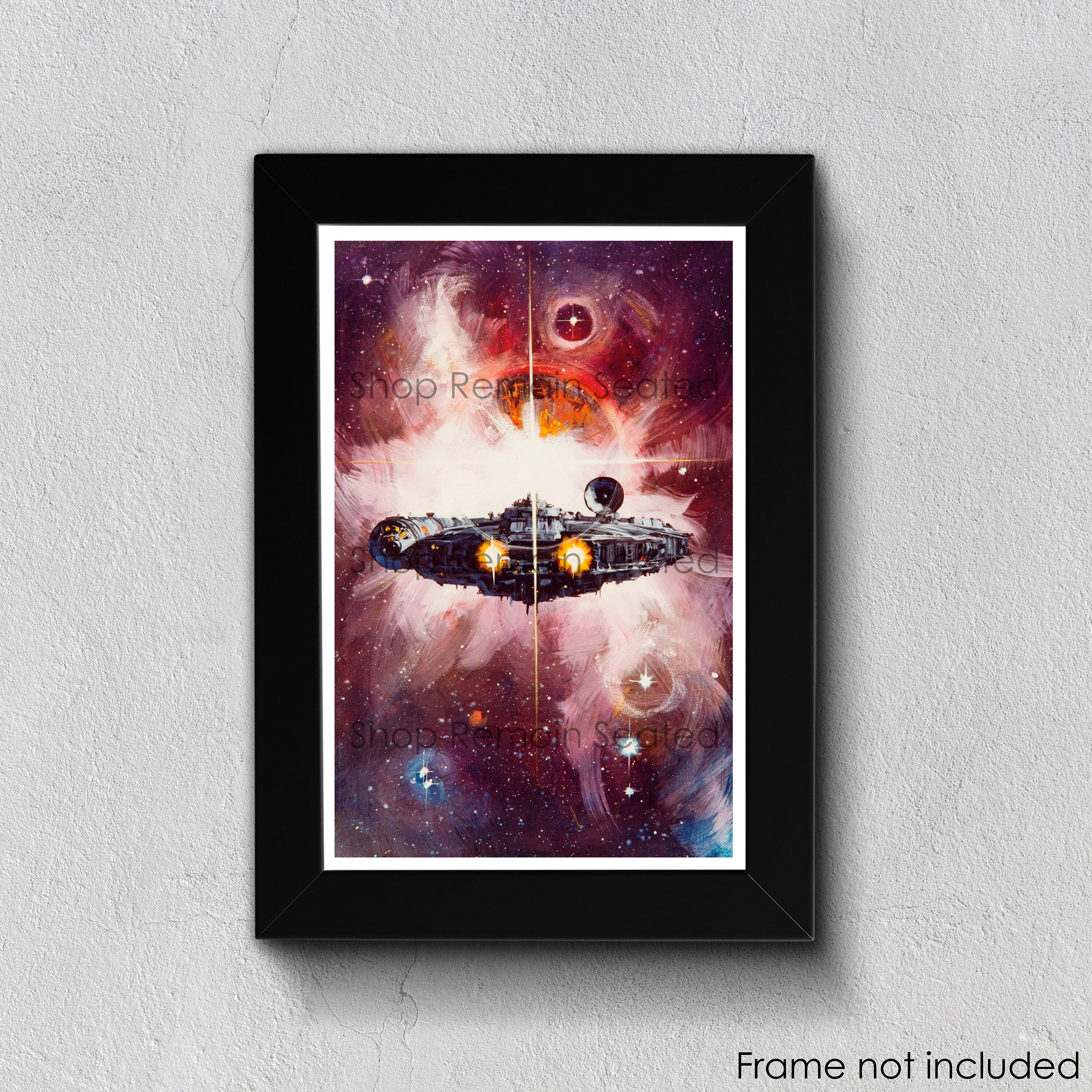 Millennium Falcon Poster | Star Wars Vintage Japanese Ohrai Print