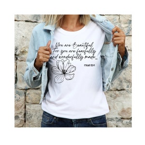 Psalm 139 Je bent mooi want je bent angstig en wonderbaarlijk gemaakt religieuze SVG
