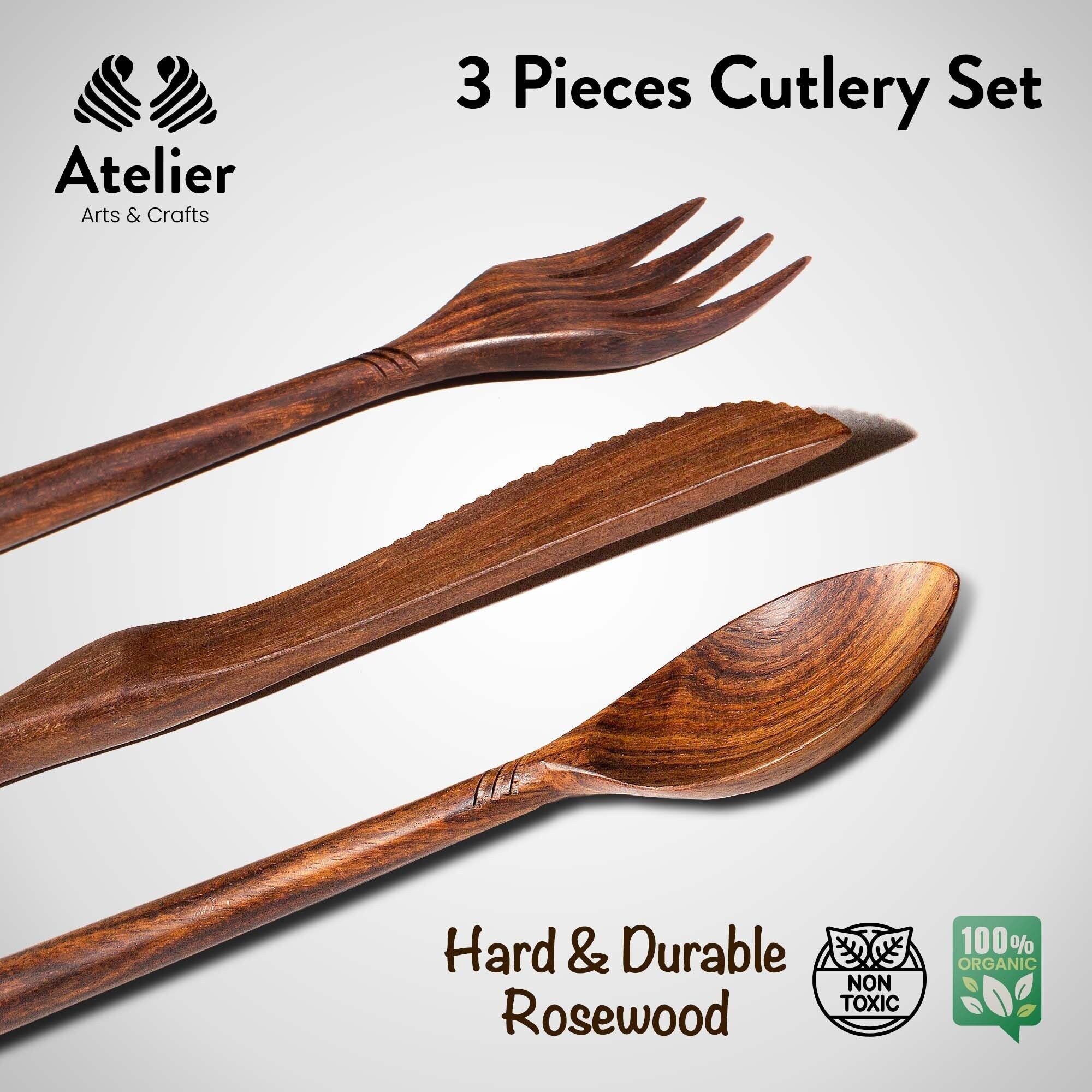 Rosewood Kitchen Utensil Set With Holder, 7-piece Wooden Spoon Set 100%  Toxic Free for Kitchenware Wood Utensils for Kitchen Gift for Her 