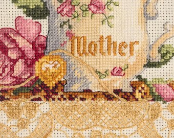 Mother's Love - Framed cross-stitch 12" x 12"