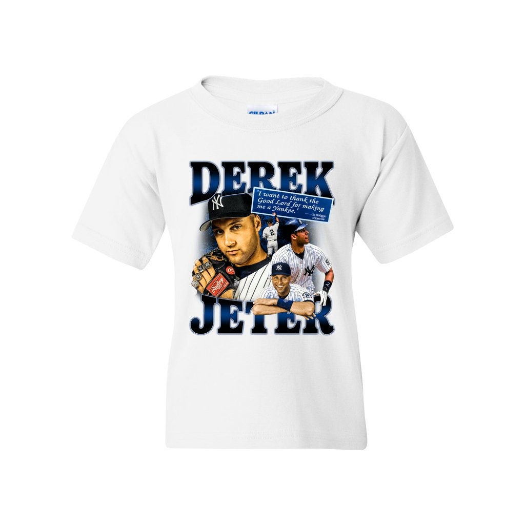 Solid Threads Men's Captain Clutch Vintage Inspired T-Shirt with Retro, Derek Jeter Graphic Navy / Large