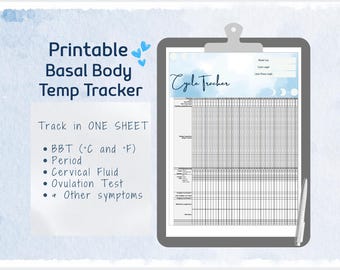 Printable BBT Tracker: Basal Body Temperature & Cycle Journal (PDF Download)