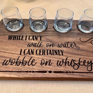 Personalized Whiskey Gift, Wobble on Whiskey Personalized Whiskey Shot Board, Whiskey Home Bar Gift for Couple
