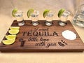 Personalized Tequila Shot Tray: Hardwood Tequila Gift for Couple