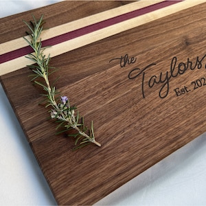 Personalized Family Name Cutting Board, Engraved Last Name Gift for Couples or Family, Personalized Housewarming Gift, Handmade Wedding Gift