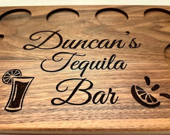 Personalized Tequila Shot Board: Hardwood Party Gift