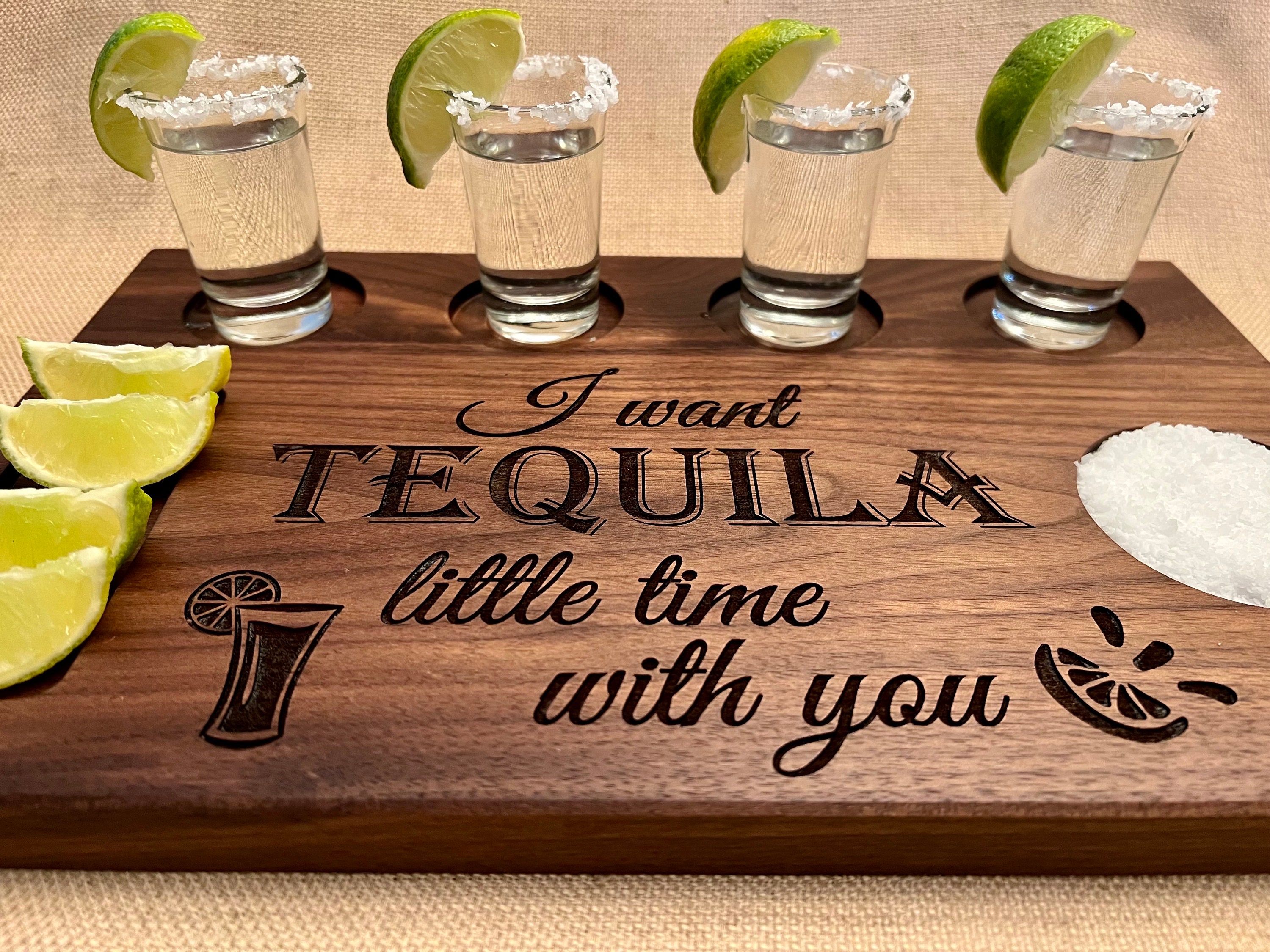 Tequila Gift Personalized Wedding Gift for Bride and Groom Gift I want Tequila little time with you Personalized Tequila Gift Set for Bar