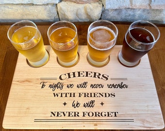 Personalized Beer Flight Board: Hardwood Brewer Gift