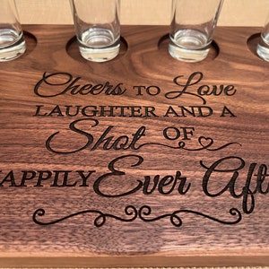 Personalized Tequila Shot Board Engagement or Wedding Gift for Couple with Names, Gift for Her from Him, Home Gift for Couple, Tequila Shot