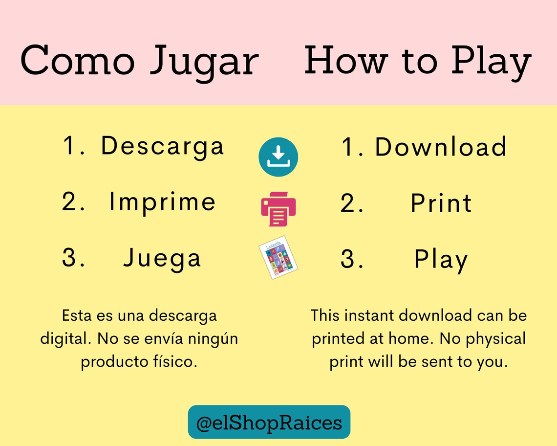 Family Loteria Modern Spanish Bingo Español Loteria Moderna Etsy