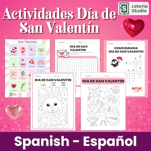 Atividades San Valentin Jogo Família Espanhola Bingo Juego Niños Escola Amor y Amistad Jogo Espanhol do Dia dos Namorados Sala de Aula