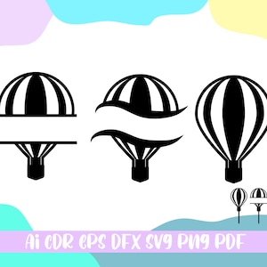 Hot air balloon Cake Topper svg,hot air balloon file for cricut,hot air balloon laser file,ai,cdr,eps,dfx,svg,pdf,png