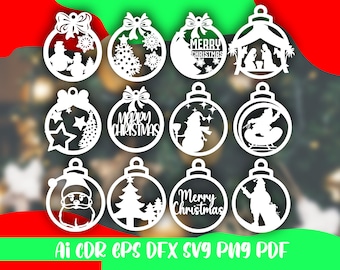 christmas ornaments for tree,christmas decorations svg,file ai cdr eps svg dfx png pdf