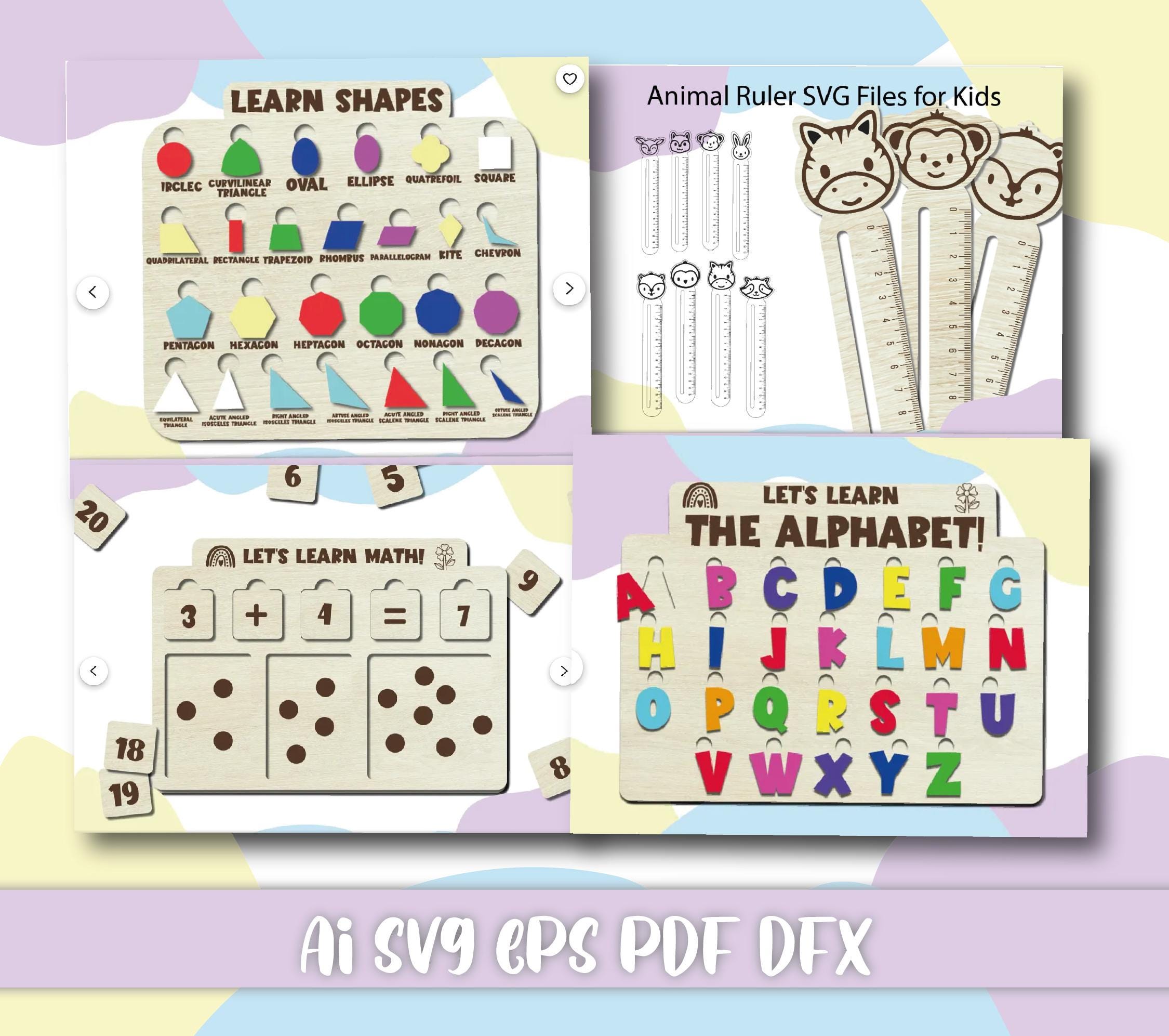 Educational SVG Bundle for School and Learning | Montessori Tools ...