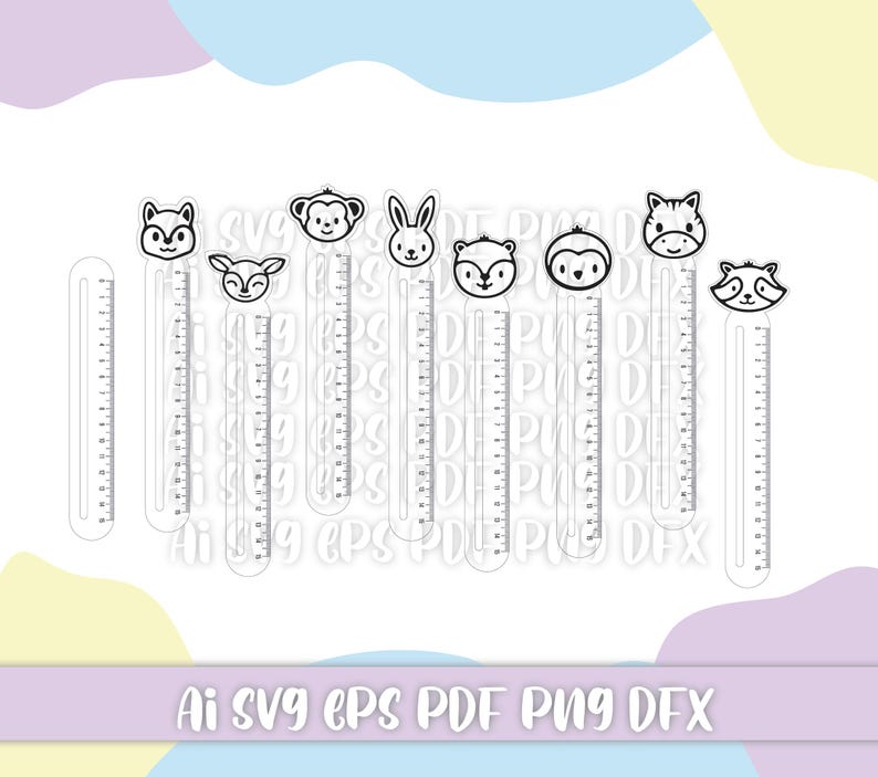 Fun Print Rulers Animal Rulers SVG Files for Kids | Fun Measuring Tools for Children ...