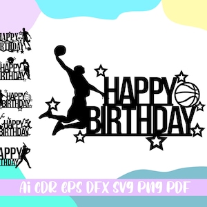Sports Birthday Cake Topper ,Happy Birthday svg bundle, files svg,png,ai,jpg,cdr,pdf