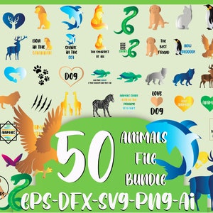 Animals Svg,50 Animals Bundle SVG,Safari Animals SVG,Animals file,cut file,svg,ai,png,eps,dfx,pdf