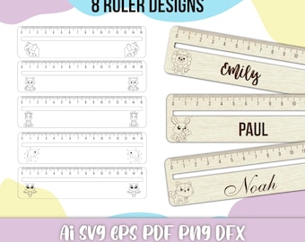 Baby Animals RulerBack-to-School Kids' Rulers - Laser Cut Digital File | DIY Classroom Supplies