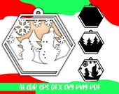 3D layered christmas ornaments svg, 3 Levels Christmas balls SVG,wooden christmas balls project,file ai cdr eps dfx svg pdf png
