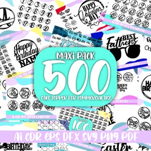 500 Cake Topper SVG Bundle ,Cake Decorations SVG,Happy Birthday SVG,Baby Shower Svg,Circle frame Svg,Wedding Cake Topper Svg