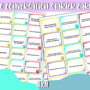 スターター会話カード 240 枚。砕氷船ゲーム、時間を潰すゲーム、お互いをよりよく知るためのカード
