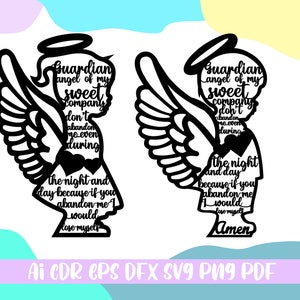 Ángel guardián svg,ángel con una oración inside svg,English Angels svg,file ai,svg,cdr,eps,dfx,pdf,png