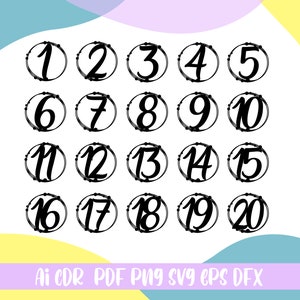 Numbers cake topper SVG,Birthday Cake topper SVG, download file Ai,Cdr,Svg,Eps,Dfx,Pdf